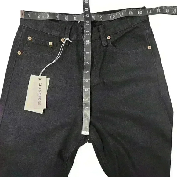 Glamorous Tall High-Rise Mom Jean With Eyelet Detail Black Women's Jeans $75 - Picture 7 of 11